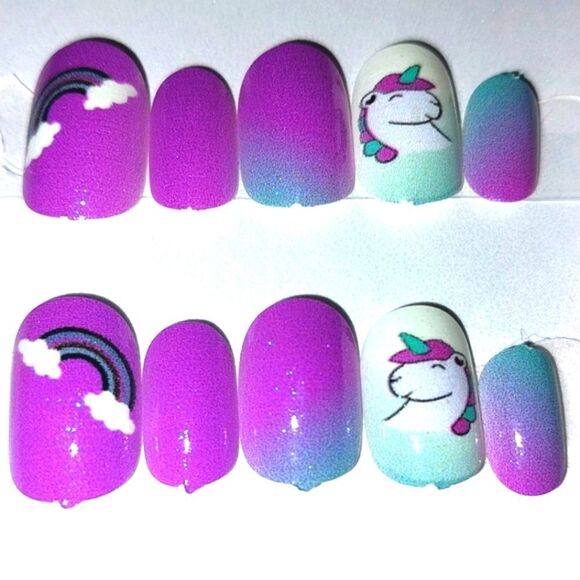 Kids custom 10pc  press on nails for girls and teens - Picture 1 of 4